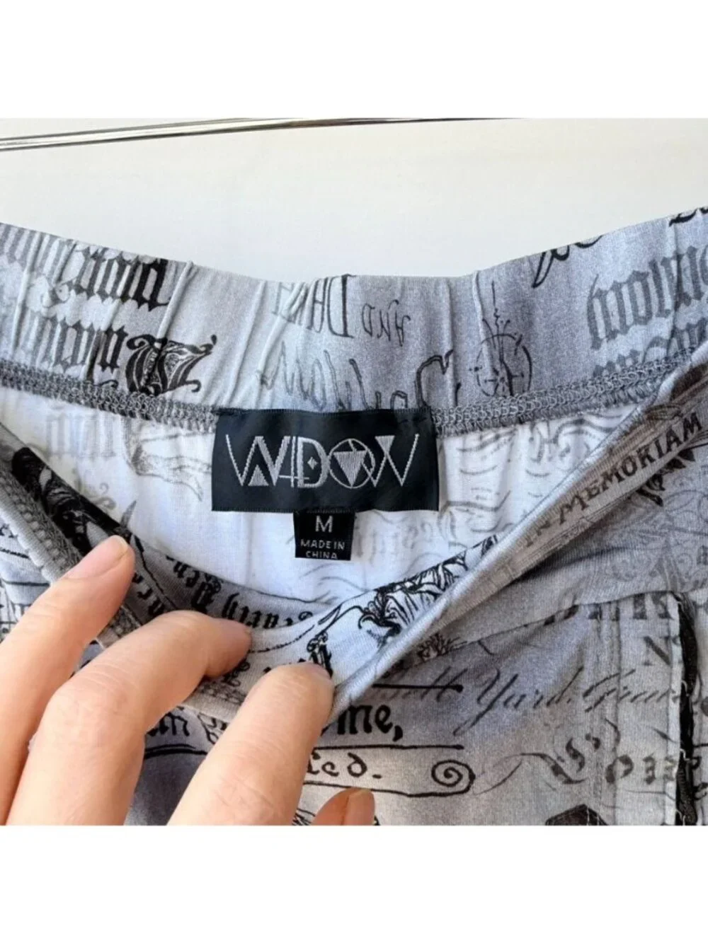 Widow Gothic Lace-Up Maxi Skirt Festival Size M Gray Graphic Split Skirt